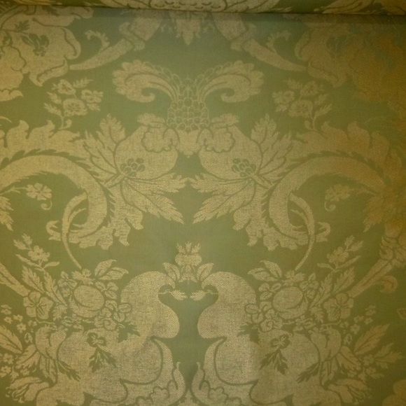 Beacon Hill Leaf Stencil Mint Julep Damask Fabric - Picture 5 of 8